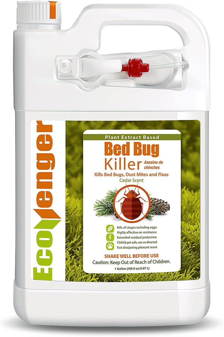 EcoVenger (Formerly EcoRaider) Bed Bug Killer with Remote Sprayer 1Gal – Kills 100% All Stages on Contact- Kills Resistant Bugs- Kills Eggs- 14 Day Residual Protection- Non-toxic- Child & Pet Friendly